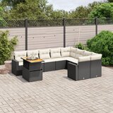 vidaXL 10-dijelni set vrtnih sofa s jastucima crni od poliratana | shoptok.hr