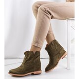 Gemre Green wedge ankle boots Zoki Cene