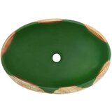 Nadgradni umivaonik zeleno-smeđi ovalni 59x40x15 cm keramički | shoptok.hr