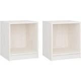 Furnova Nočna omarica 2 kosa bela 35,5x33,5x41,5 cm trdna borovina, (21927312) | Shoptok.si