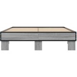 vidaXL Posteljni okvir siva sonoma 140x200 cm inž. les in kovina | Shoptok.si