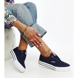 Cross Jeans Navy blue women's sneakers with thick soles | shoptok.hr