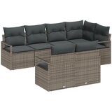 vidaXL 7-delni set vrtnarskih kavčev z blazinami Siva Poly Rattan, 2-sedežni vrtnarski kavč z blazinami Siva Poly Rattan | Shoptok.si