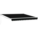 vidaXL Ročna retractabilna tenda Črna 350x250 cm, Tenda za zamenjavo blaga za okvir 3.5x2.5 m Črna | Shoptok.si