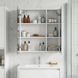  Kopalniška ogledalna omara s polico Bela 60 x 14,5 x 70 cm, (5000232887) | Shoptok.si