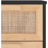  Komoda crna 40x30x90 cm masivna borovina i prirodni ratan | Eponuda.ba