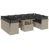  10-dijelni set vrtnih sofa poliratan s jastucima svijetlosivi | shoptok.hr