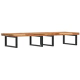  Zidna polica za umivaonik od čelika i masivnog bagremovog drva Smeđa 120 x 50 x 4 cm | shoptok.hr
