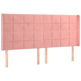 Uzglavlje s ušima ružičasto 203x16x118/128 cm baršunasto | shoptok.hr
