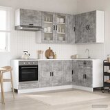 Kuhinjska jedinica PORTO 8 kom. Betonska siva Konstruirano drvo | shoptok.hr