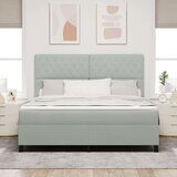 Box Spring Krevet s Madracem Svjetlosiva Super King Baršun | shoptok.hr