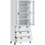  Visoka komoda VIKEN bijela 80 x 40 x 190 cm od masivne borovine | Shoptok.si