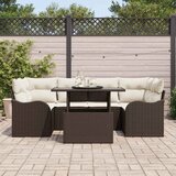  Sjedeća garnitura za vrt 7 pcs Smeđa 234 x 122,5 x 85 cm | Eponuda.com