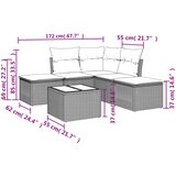  6-dijelni set vrtnih sofa od poliratana s jastucima smeđi | shoptok.hr