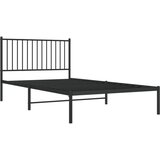  Metalni okvir za krevet s uzglavljem crni 107x203 cm | Eponuda.com