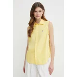 Polo Ralph Lauren Bombažna srajca ženska, rumena barva, 211906512