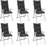  Jastuci za stolice 6 kom prošarano antracit 120x50x7 cm tkanina | shoptok.hr