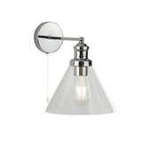 Searchlight Pyramid 1 stenska svetilka, krom, stekleno senčilo, E27, (22100561) | Shoptok.si