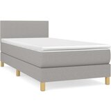  Box spring postelja z vzmetnico svetlo siv 100x200 cm blago, (20726366) | Shoptok.si