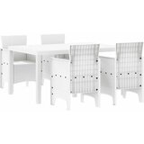  Vrtni set za objed 5 pcs Bijelo Polt ratan | shoptok.hr
