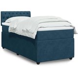 Box spring krevet s madracem plavi 90x190 cm baršunasti | shoptok.hr