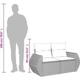  Vrtni dvosjed s jastucima smeđi od poliratana | shoptok.hr