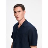 Reserved Regular fit košulja od strukturirane tkanine - mornarsko plava | shoptok.hr