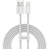 Dynamic Series pleten USB-A v Lightning kabel 2.4A bele barve dolžine 2m CALD000502