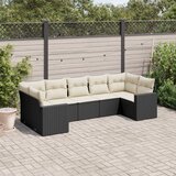  7-dijelni set vrtnih sofa od poliratana s jastucima crni | shoptok.hr
