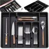 organizator pribora za jelo za kuhinjsku ladicu do 44 cm crni