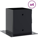  Postolja za stupove kvadratna 4 kom čelik presvučen prahom Antracitno siva 121 x 121 mm | Shoptok.si