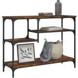 Konzolni stol s policama boja dimljenog hrasta 100 x 35 x 75 cm | shoptok.hr