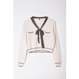 Trendyol Anthracite Ribbon Detailed Knitwear Cardigan | shoptok.hr