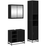  Set namještaja za kupaonicu 3 kom. Crni hrast Konstruirano drvo | shoptok.hr