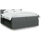vidaXL Krevet s oprugama i madracem tamnosivi 200 x 200 cm od tkanine | shoptok.hr