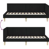 Kutni okvir kreveta Crna 100 cm x 200 cm Tkanina i šperploča | shoptok.hr