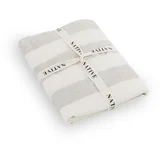Svijetlo siva/krem lanena posteljina za krevet za jednu osobu 135x200 cm Natural Stripes –