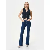 Koton Flared Leg Jeans Slim Fit Standard Waist Flexible Cotton Pocket - Victoria Jean