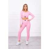 Kesi Striped top set with a blouse in light pink color Cijene