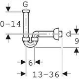odvod sifon s vijčanim vezama za umivaonik i bide, horizontalni odvod: D=32mm, G=1 1/4", alpsko bijela