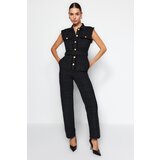 Trendyol Black Button Detailed Tweed Jumpsuit With A Belt | shoptok.hr