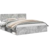  okvir za krevet beton 180 x 200 cm čvrsto borovo drvo | shoptok.hr