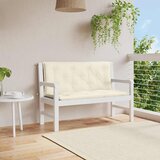  Jastuk za vrtnu klupu krem bijeli 120x(50+50)x7 cm od tkanine | shoptok.hr