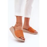 Panto Fino Women's Suede Wedge Sandals Orange Cijene
