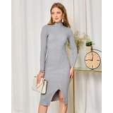 Resti Women's sweater dress in gray with half turtleneck | Shoptok.si