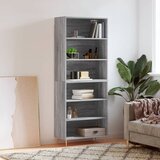 The Living Store Visoka komoda siva sonoma 69,5x32,5x180 cm inženirski les - Visoka Omarica, (21430306) Cene