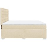  Krevet s oprugama i madracem krem 200 x 200 cm od tkanine Slike