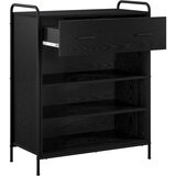  Ormar za cipele 76 x 36 5 x 93 cm Konstruirano drvo Crni hrast - Crni hrast 76 x 36 5 x 93 cm 1 ladica i 3 police | shoptok.hr