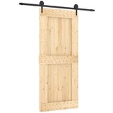  Drsna vrata s kompletom vodil 90x210 cm trdna borovina, (20999169) | Shoptok.si
