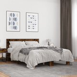 Maison Chic Posteljni okvir - Dvoposteljna postelja - Zakonska postelja dimljeni hrast 120x200 cm inž. les in kovina-J14244, (21765680) | Shoptok.si